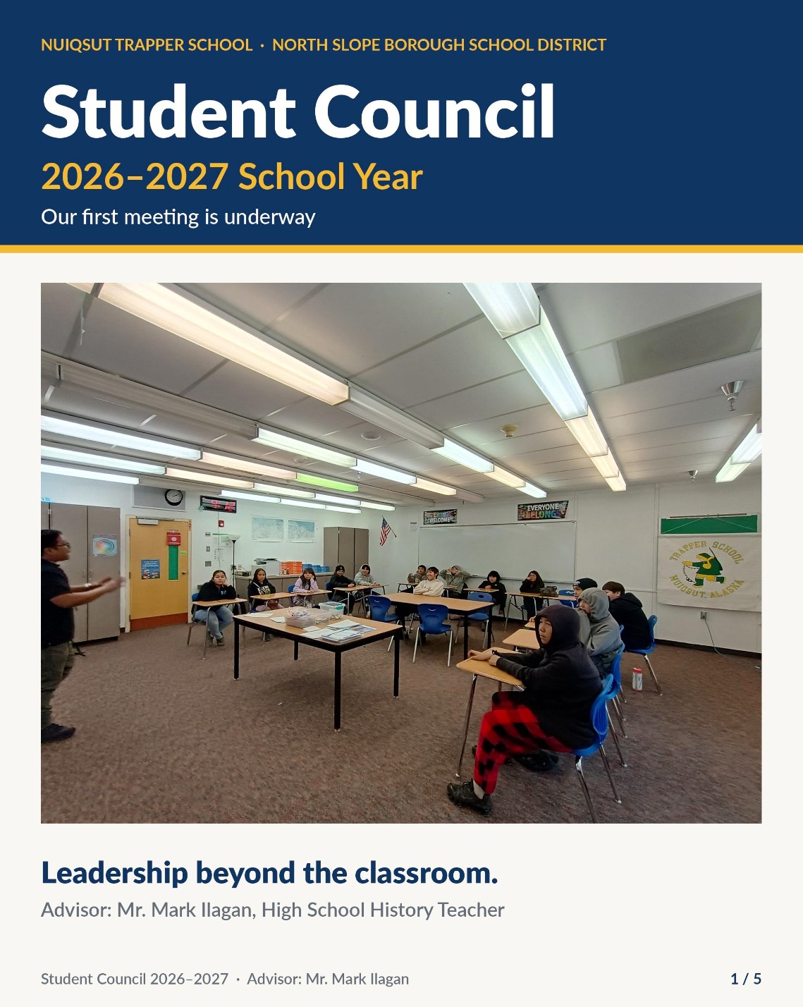 Nuiqsut Trapper School Student Council 2026-2027 School Year Update (1/5)